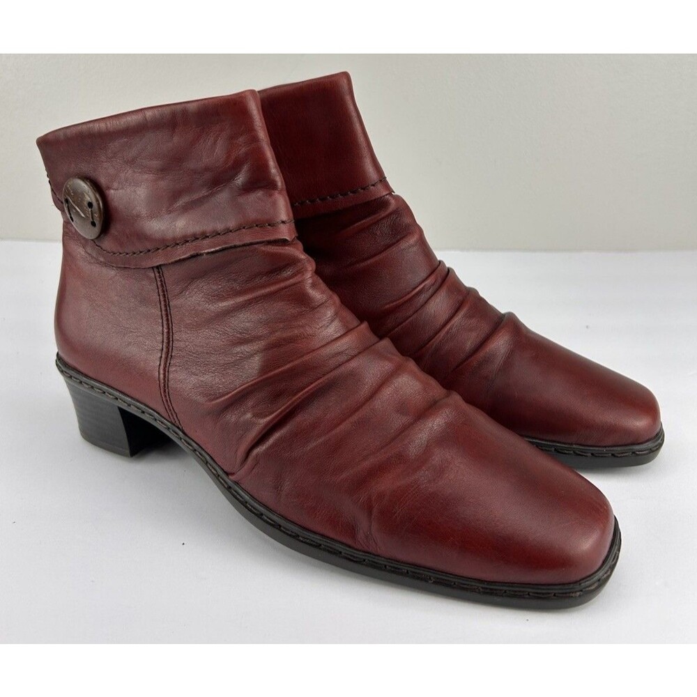 Reiker Antistress Slouch Ankle Bootie Wine Red Women's Size 40 US 8.5 - 9 EUC